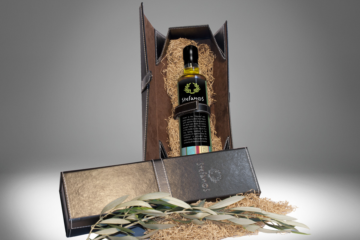 Stefanos Olive Oil inside gift box